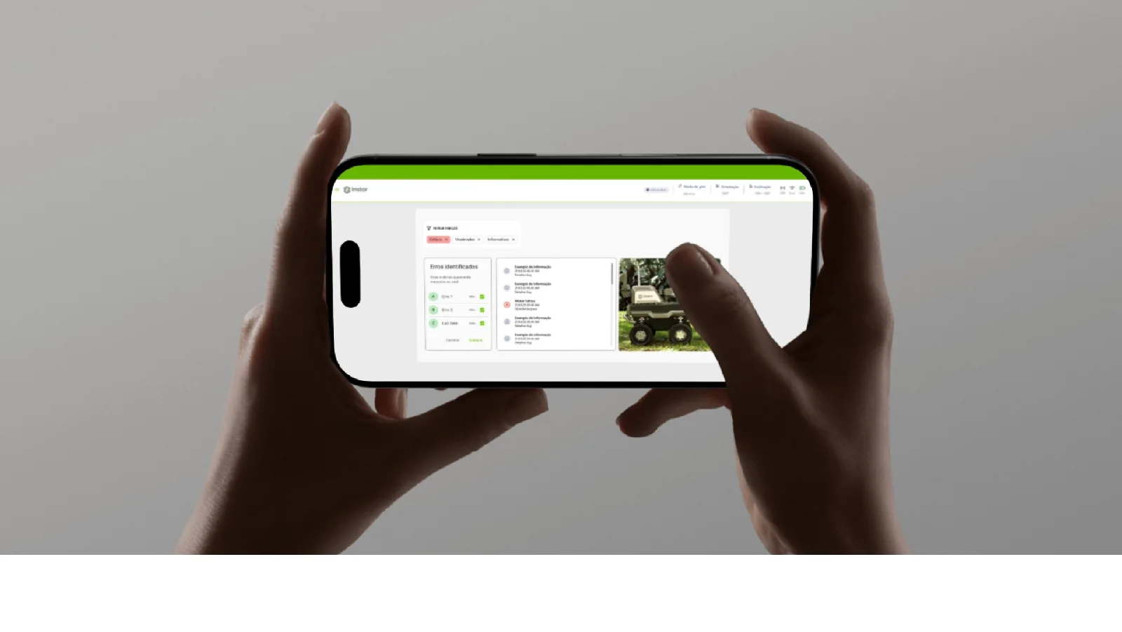 Plataforma no celular na horizontal