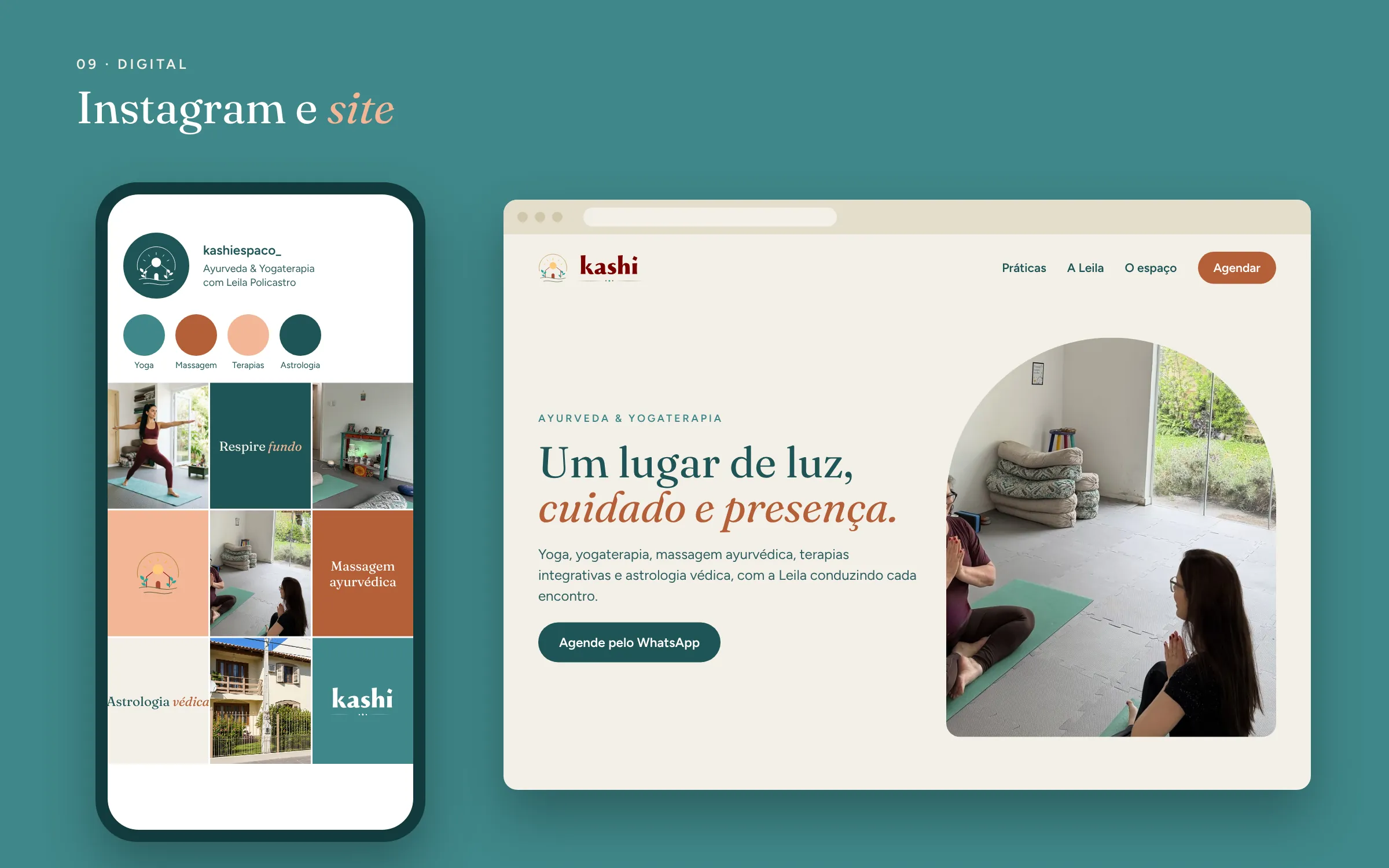 Perfil do Instagram e página inicial do site com a nova marca