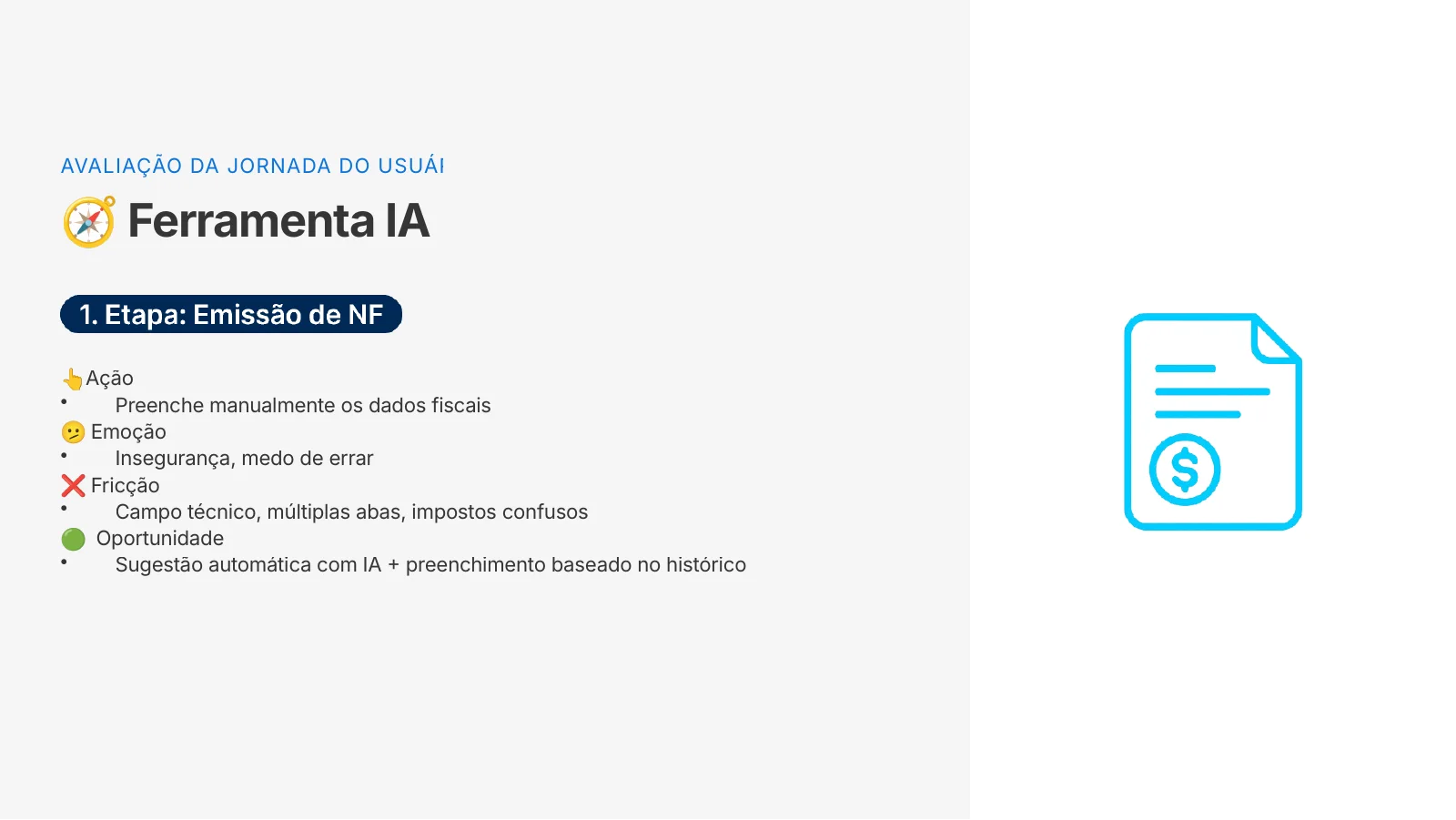 Emissão de nota: ação, emoção, fricção e oportunidade